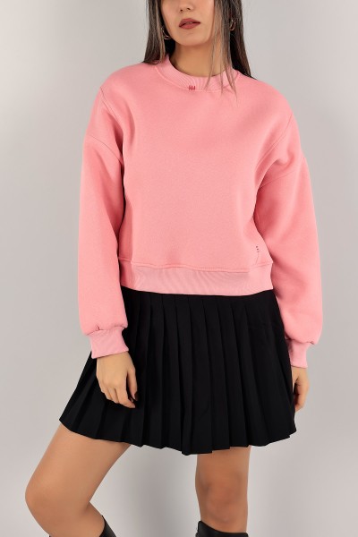 Pembe Şardonlu Bayan Sweat 140754