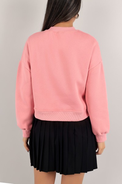 Pembe Şardonlu Bayan Sweat 140754