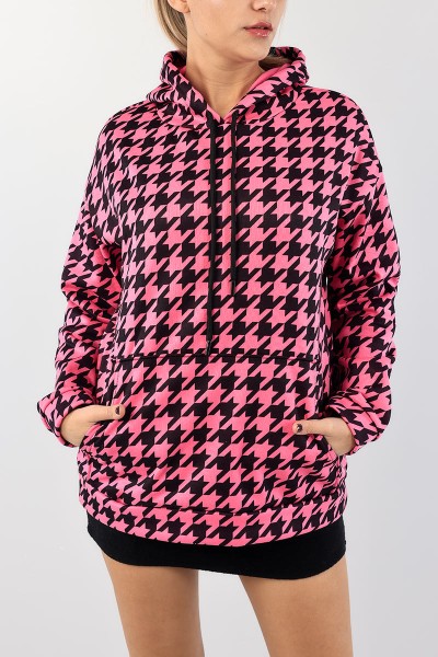Pembe Şardonlu Bayan Sweat 90223