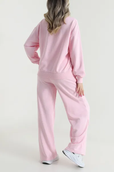 Pembe Şardonsuz Üç İp Kadın İkili Takım 483627