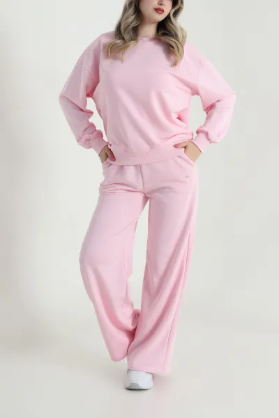 Pembe Şardonsuz Üç İp Kadın İkili Takım 483627