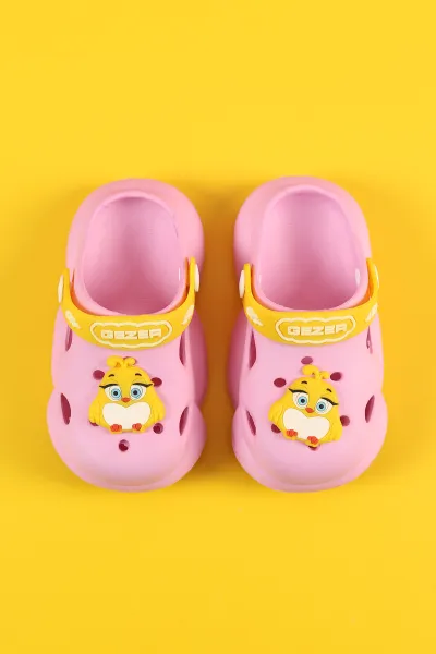 Pembe Sarı (21-26) Figürlü Eva Bebe Terlik & Sandalet 259144