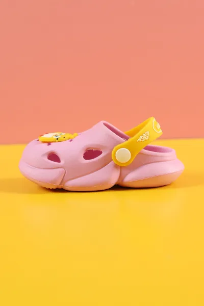 Pembe Sarı (21-26) Figürlü Eva Bebe Terlik & Sandalet 259144