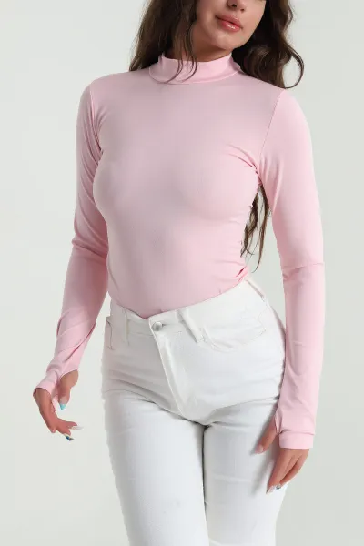 Pembe Scuba Kadın Zıbın Bluz 484371