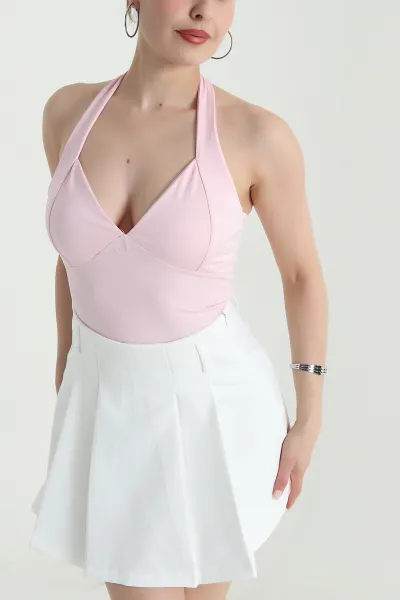 Pembe Scuba Zıbın Kadın Bluz 471598
