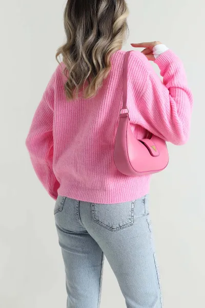 Pembe Selanik Kadın Triko Hırka 492305