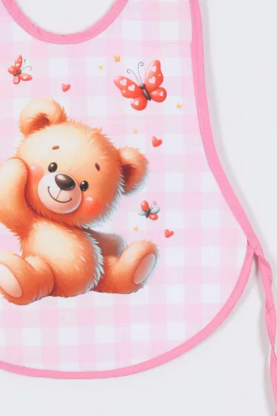 Pembe Sıvı Geçirmez Mama   Önlüğü 335804