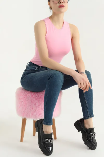 Pembe Süprem Kolsuz Atlet Bluz 337707