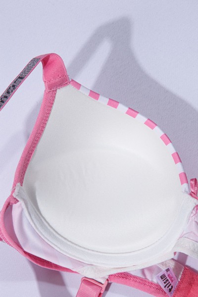 Pembe Taşlı Çizgili Sütyen Takımı 225111