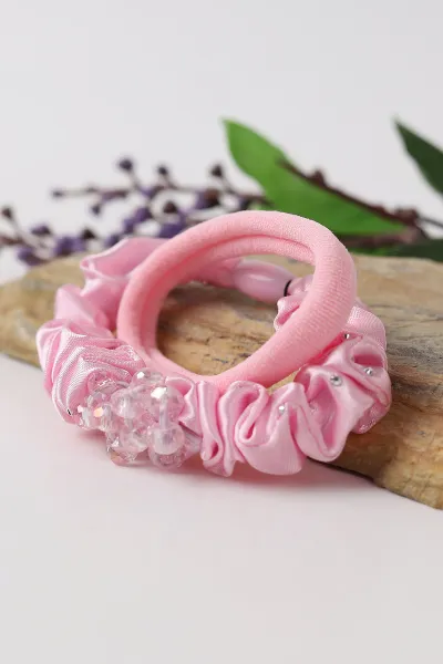 Pembe Taşlı Lastikli İkili Toka Seti 293680