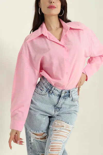 pembe-tasli-poplin-kadin-gomlek-368991