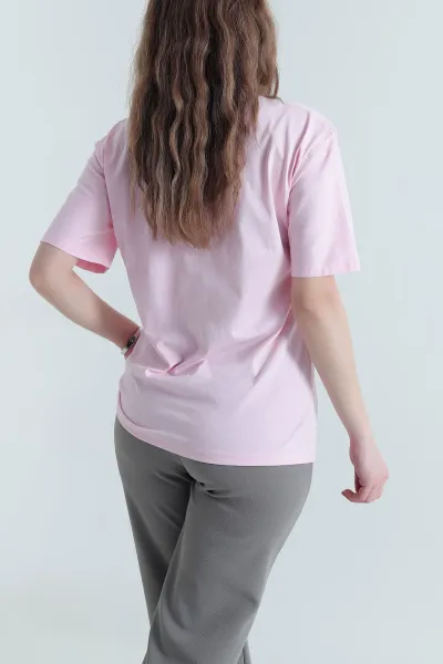 Pembe Taşlı Süprem Kadın Tişört 438720