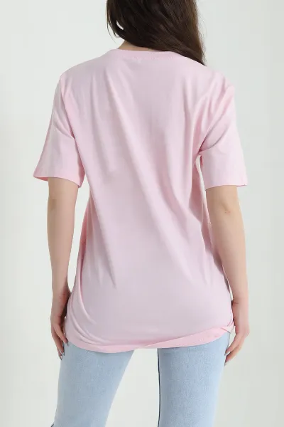 Pembe Taşlı Süprem Kadın Tişört 449319