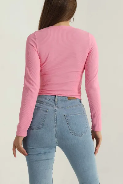 Pembe Taşlı Tasarım Kadın Ottoman Bluz 392325