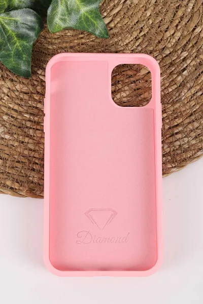 Pembe TeknoCase İPhone 11 Uyumlu Rose Diamond Case Serisi Gül Desenli Lens Hediyeli Sert Silikon Telefon Kılıfı 450118