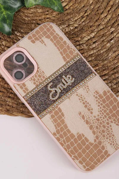 Pembe TeknoCase İPhone 11 Uyumlu Smile Case Serisi Yazı Detaylı Lens Hediyeli Sert Silikon Telefon Kılıfı 450130