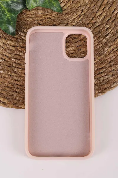 Pembe TeknoCase İPhone 11 Uyumlu Smile Case Serisi Yazı Detaylı Lens Hediyeli Sert Silikon Telefon Kılıfı 450130