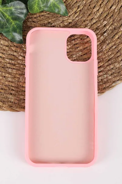 Pembe TeknoCase İPhone 11 Uyumlu Sweet Diamond Case Serisi Desenli Lens Hediyeli Sert Silikon Telefon Kılıfı 450103