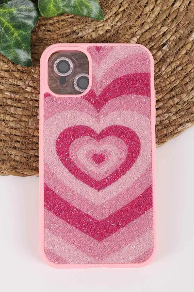 Pembe TeknoCase İPhone 11 Uyumlu Sweet Diamond Case Serisi Desenli Lens Hediyeli Sert Silikon Telefon Kılıfı 450103