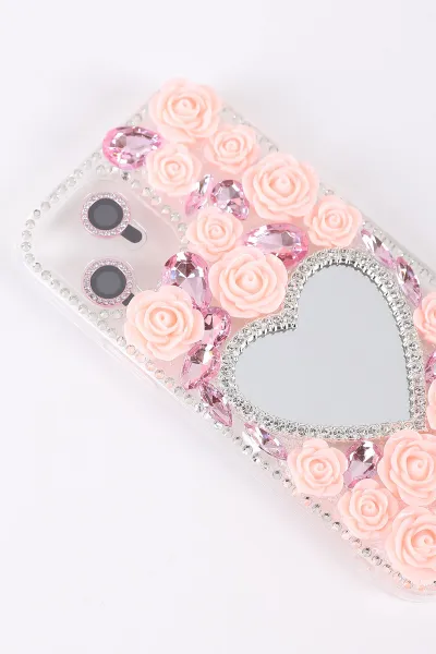 Pembe TeknoCase İPhone 12 Uyumlu Beauty Case Serisi Lens Hediyeli Premium Sert Silikon Telefon Kılıfı 430420