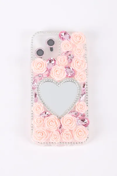 Pembe TeknoCase İPhone 12 Uyumlu Beauty Case Serisi Lens Hediyeli Premium Sert Silikon Telefon Kılıfı 430420