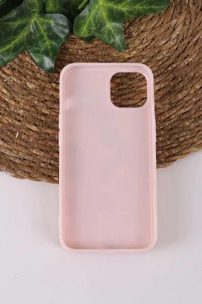 Pembe TeknoCase İPhone 13 Uyumlu Daisy Case Serisi Taşlı Vakumlu Sert Silikon Telefon Kılıfı 431028