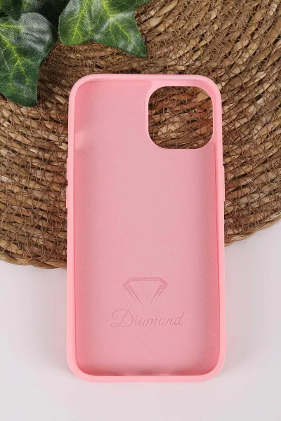 Pembe TeknoCase İPhone 13 Uyumlu Perfect Diamond Case Serisi Taşlı Lens Hediyeli Sert Silikon Telefon Kılıfı 450076