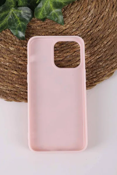 Pembe TeknoCase İPhone 14 Pro Max Uyumlu Daisy Case Serisi Taşlı Vakumlu Sert Silikon Telefon Kılıfı 431051