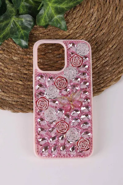 pembe-teknocase-iphone-14-pro-max-uyumlu-daisy-case-serisi-tasli-vakumlu-sert-silikon-telefon-kilifi-431051