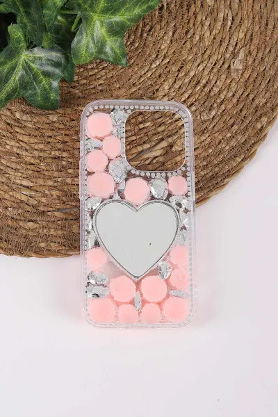 Pembe TeknoCase İPhone 14 Pro Uyumlu Beauty Case Serisi Lens Hediyeli Premium Sert Silikon Telefon Kılıfı 430431