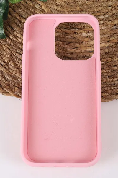 Pembe TeknoCase İPhone 14 Pro Uyumlu Viola Diamond Case Serisi Kartlıklı Lens Hediyeli Sert Silikon Telefon Kılıfı 430802