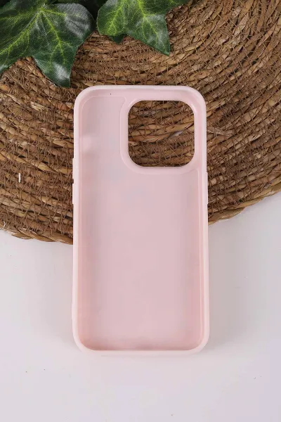 Pembe TeknoCase İPhone 15 Pro Uyumlu Daisy Case Serisi Taşlı Vakumlu Sert Silikon Telefon Kılıfı 431071