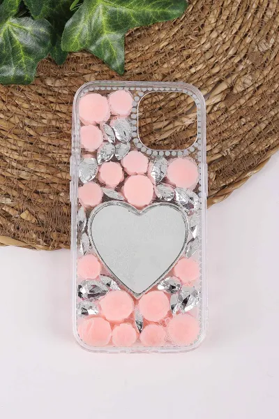 Pembe TeknoCase İPhone 15 Uyumlu Beauty Case Serisi Lens Hediyeli Premium Sert Silikon Telefon Kılıfı 430447