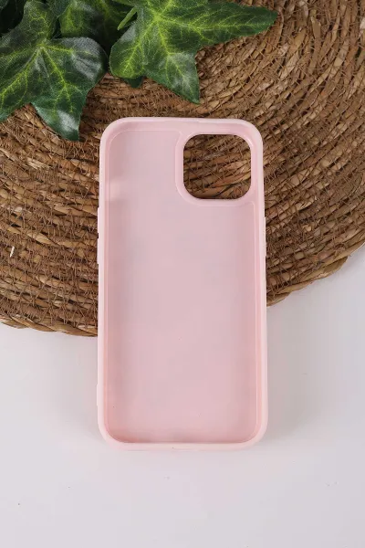 Pembe TeknoCase İPhone 15 Uyumlu Daisy Case Serisi Taşlı Vakumlu Sert Silikon Telefon Kılıfı 431063