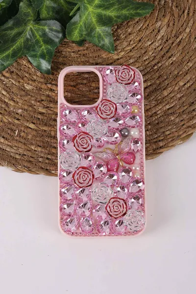 pembe-teknocase-iphone-15-uyumlu-daisy-case-serisi-tasli-vakumlu-sert-silikon-telefon-kilifi-431063