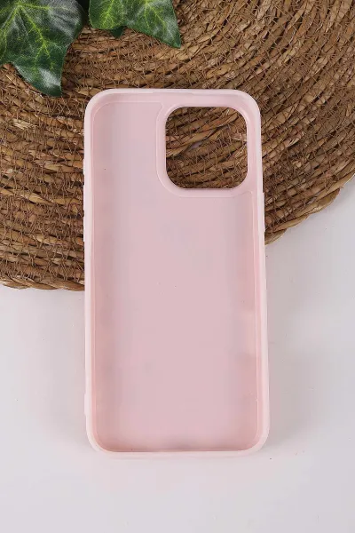 Pembe TeknoCase İPhone 16 Pro Max Uyumlu Daisy Case Serisi Taşlı Vakumlu Sert Silikon Telefon Kılıfı 431096