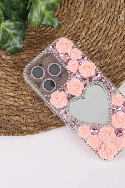 Pembe TeknoCase İPhone 16 Pro Uyumlu Beauty Case Serisi Lens Hediyeli Premium Sert Silikon Telefon Kılıfı 430460