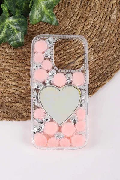 Pembe TeknoCase İPhone 16 Pro Uyumlu Beauty Case Serisi Lens Hediyeli Premium Sert Silikon Telefon Kılıfı 430460