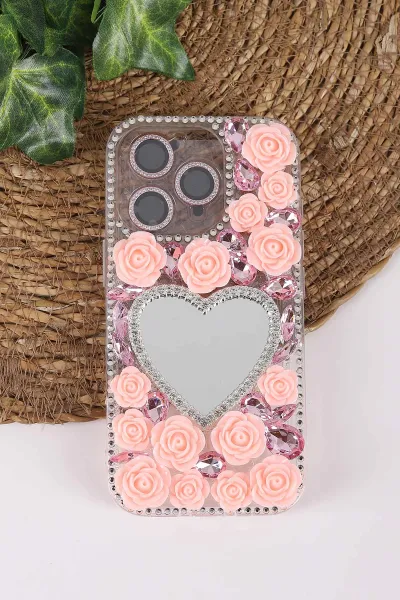 Pembe TeknoCase İPhone 16 Pro Uyumlu Beauty Case Serisi Lens Hediyeli Premium Sert Silikon Telefon Kılıfı 430460