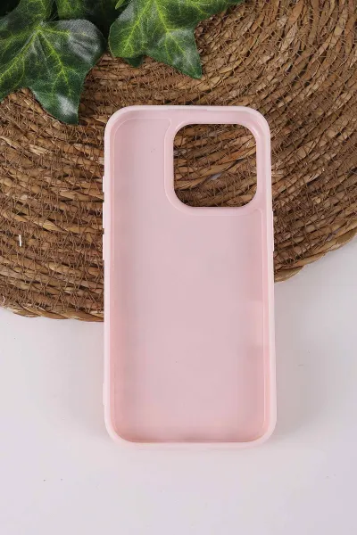 Pembe TeknoCase İPhone 16 Pro Uyumlu Daisy Case Serisi Taşlı Vakumlu Sert Silikon Telefon Kılıfı 431092