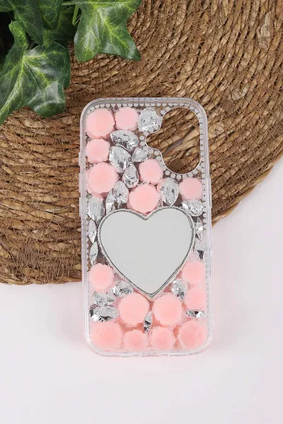 Pembe TeknoCase İPhone 16 Uyumlu Beauty Case Serisi Lens Hediyeli Premium Sert Silikon Telefon Kılıfı 430455