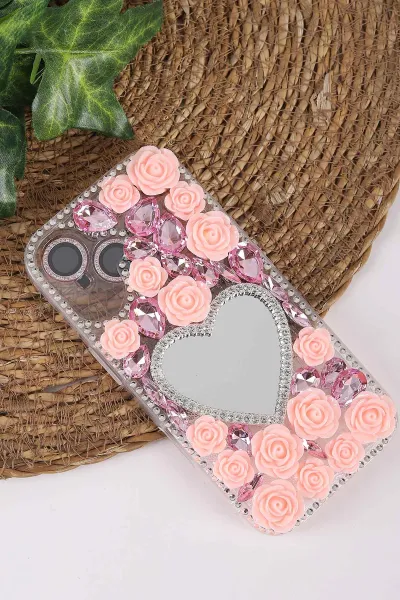 Pembe TeknoCase İPhone 16 Uyumlu Beauty Case Serisi Lens Hediyeli Premium Sert Silikon Telefon Kılıfı 430455