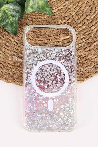 Pembe TeknoCase İPhone 17 Air Uyumlu Sortie Diamond Case Serisi Sert Silikon Telefon Kılıfı 458022