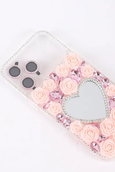 Pembe TeknoCase İPhone 17 Pro Max Uyumlu Beauty Case Serisi Lens Hediyeli Premium Sert Silikon Telefon Kılıfı 430472