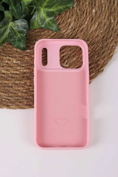 Pembe TeknoCase İPhone 17 Pro Max Uyumlu Viola Diamond Case Serisi Kartlıklı Lens Hediyeli Sert Silikon Telefon Kılıfı 430870