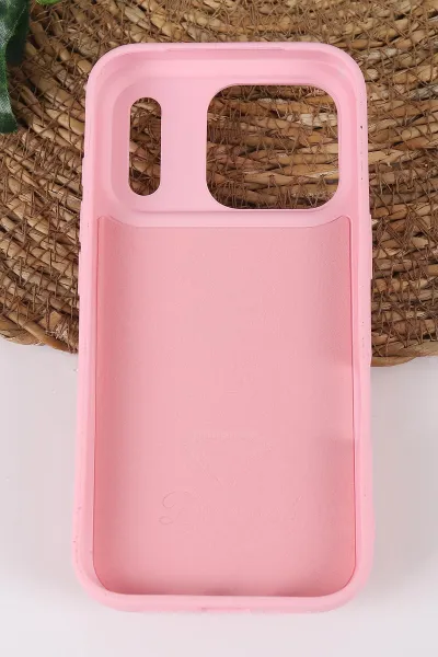 Pembe TeknoCase İPhone 17 Pro Uyumlu Viola Diamond Case Serisi Kartlıklı Lens Hediyeli Sert Silikon Telefon Kılıfı 430865