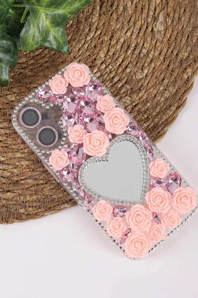 Pembe TeknoCase İPhone 17 Uyumlu Beauty Case Serisi Lens Hediyeli Premium Sert Silikon Telefon Kılıfı 430466