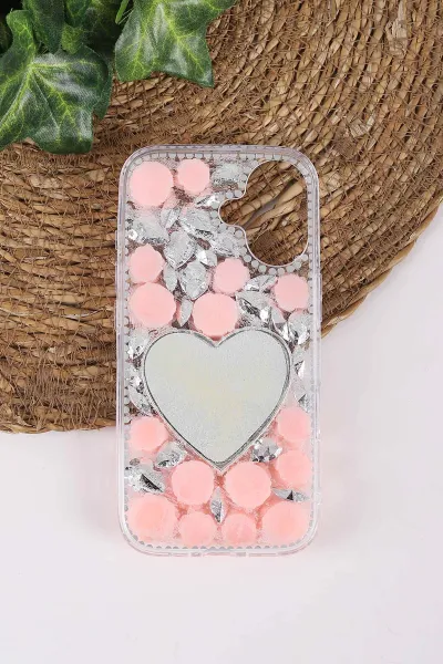 Pembe TeknoCase İPhone 17 Uyumlu Beauty Case Serisi Lens Hediyeli Premium Sert Silikon Telefon Kılıfı 430466