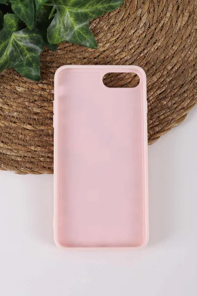 Pembe TeknoCase İPhone 7 Plus ve  İPhone 8 Plus  Uyumlu Daisy Case Serisi Taşlı Vakumlu Sert Silikon Telefon Kılıfı 431117