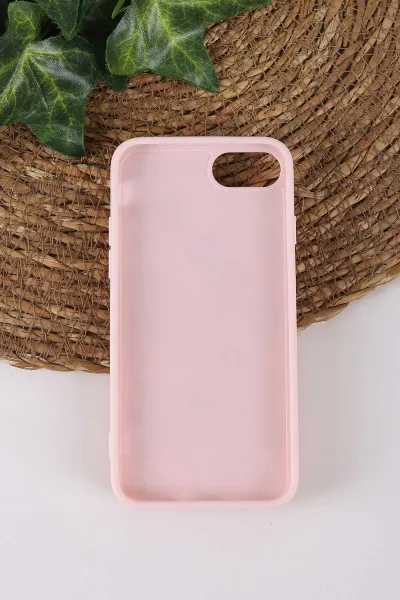 Pembe TeknoCase İPhone 7 ve  İPhone 8 Uyumlu Daisy Case Serisi Taşlı Vakumlu Sert Silikon Telefon Kılıfı 431123